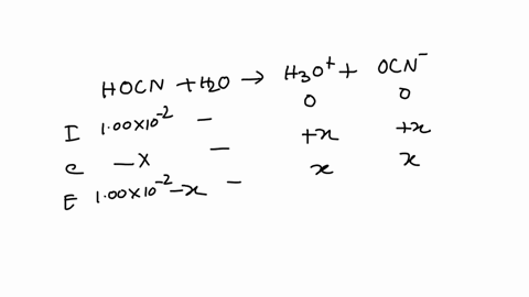 the-ph-of-a-100-10-2-m-solution-of-cyanic-acid-hocn-is-277-at-250-c-calculate-ka-for-hocn-from-this-result-11993