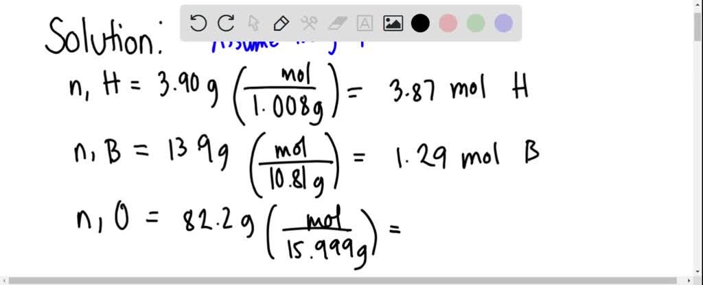 SOLVED: A compound containing hydrogen, H; boron, B; and oxygen, O, is ...