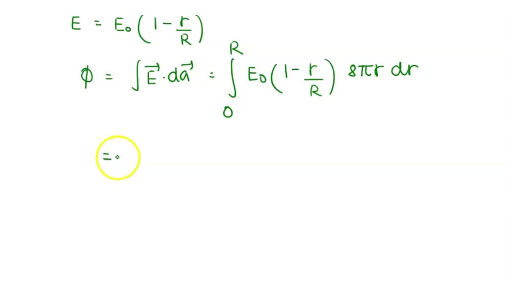 SOLVED A charge (q) produces a uniform electric field from the center