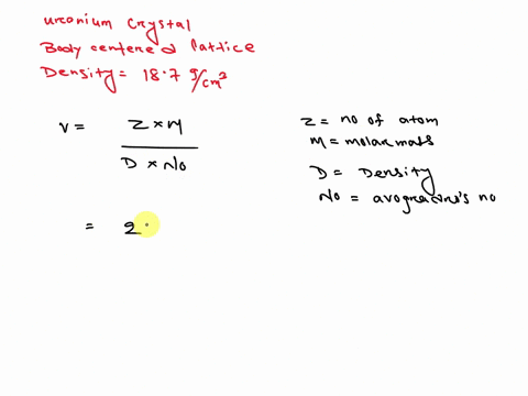 uranium-crystallizes-in-a-body-centered-cubic-lattice-the-density-of-uranium-is-187-g-cm-3-calculate-the-atomic-radius-of-uranium-68287