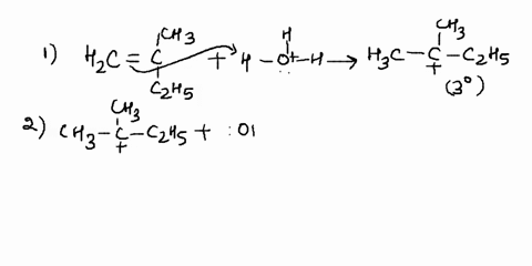 question-show-the-mechanism-of-the-formation-of-alcohol-a-from-the-hydration-0f-2-methylbut-1-ene-the-electrophile-is-hydronium-ion-and-is-given-for-you-the-mechanism-has-three-discrete-step-84856