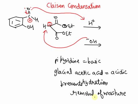 in-the-reaction-between-salicylaldehyde-and-diethyl-malonate-glacial-acetic-acid-is-used-why-is-glacial-acetic-used-why-does-the-reaction-need-to-be-moisture-free-if-glacial-acetic-acid-take-32763