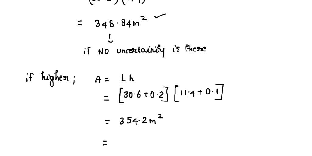 SOLVED A rectangularshaped patio has a base length equal to (30.6 ± 0.2) m and a height equal