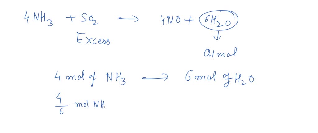 Gaseous ammonia chemically reacts with oxygen (O2) gas to produce ...