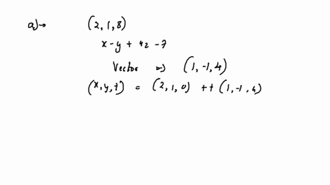 a-find-parametric-equations-for-the-line-through-1-3-8-that-is-perpendicular-to-the-plane-x-y-4z-8-use-the-parameter-t-xt-yt-zt-b-in-what-points-does-this-line-intersect-the-coordinate-plane-19062