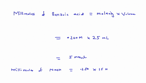 if-250-ml-of-0200-m-benzoic-acid-ka-650-x-10-5-is-titrated-with-0250-m-naoh-what-is-the-ph-after-150-ml-of-base-have-been-added-30032