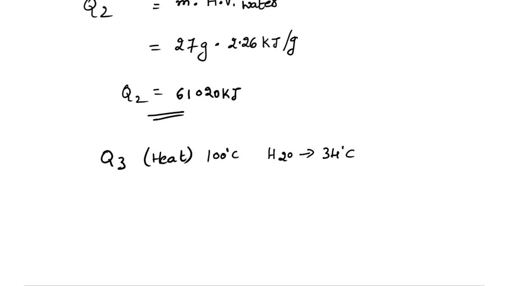 SOLVED: Calculate the heat released when 62.0 g of steam at 127.09C is ...