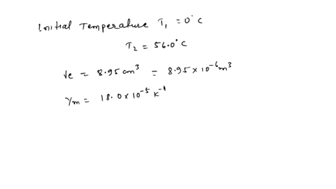 a-glass-flask-whose-volume-is-100000-cm3-at-00c-is-completely-filled-with-mercury-at-this-temperature-when-flask-and-mercury-are-warmed-to-560-c-895-cm3-of-mercury-overflow-if-the-coefficien-78738