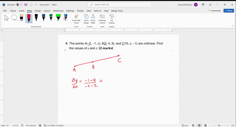 4-the-points-a-2-1-2-b2-4-3-and-c10-y-1-are-collinear-find-the-values-of-y-and-2-2-marks-12727