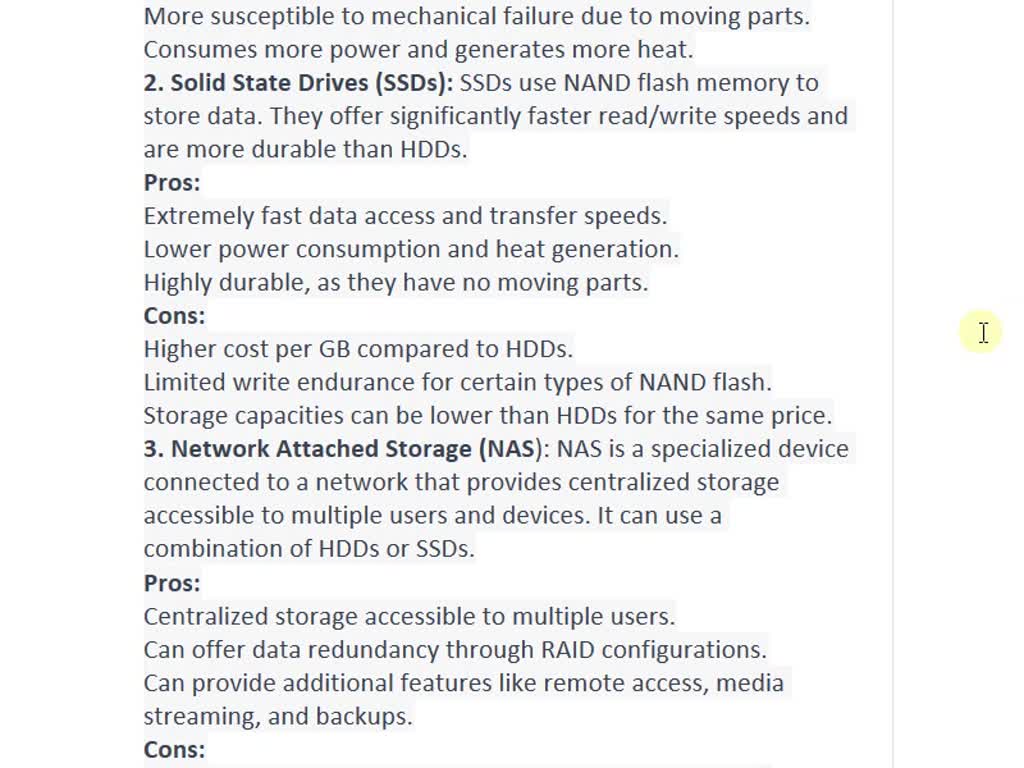 Texts 1. Rank the following storage systems from slowest to fastest a