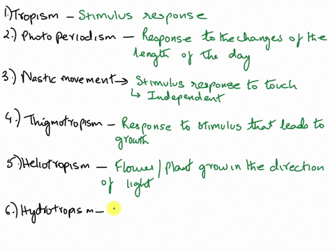 define-tropism-photoperiodism-nastic-movements-thigmotropism-heliotropism-hydrotropism_-explain-the-mechanisms-of-plant-responses-to-light-gravity-moisture-gradient-and-touch-describe-major-04742