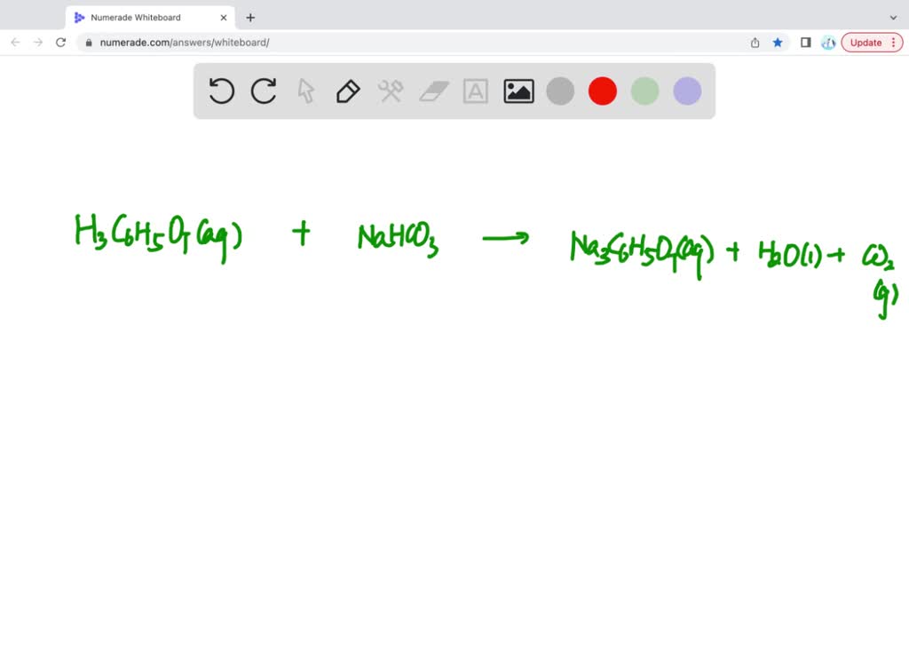 SOLVED The reaction of citric acid and sodium bicarbonate produces