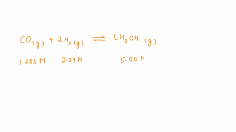 consider-the-reaction-of-carbon-monoxide-and-hydrogen-gas-to-form-methanol-c-o-g-2-h-2-g-c-h-3-o-h-g-under-a-certain-set-of-conditions-the-equilibrium-concentrations-are-found-to-be-cog-1283-31533
