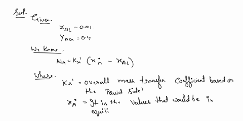 experiments-were-conducted-to-determine-the-flux-of-a-species-a-in-a-stagnant-medium-across-a-gas-liquid-interface-the-overall-mass-transfer-coefficient-based-on-the-liquid-side-for-dilute-s-85078