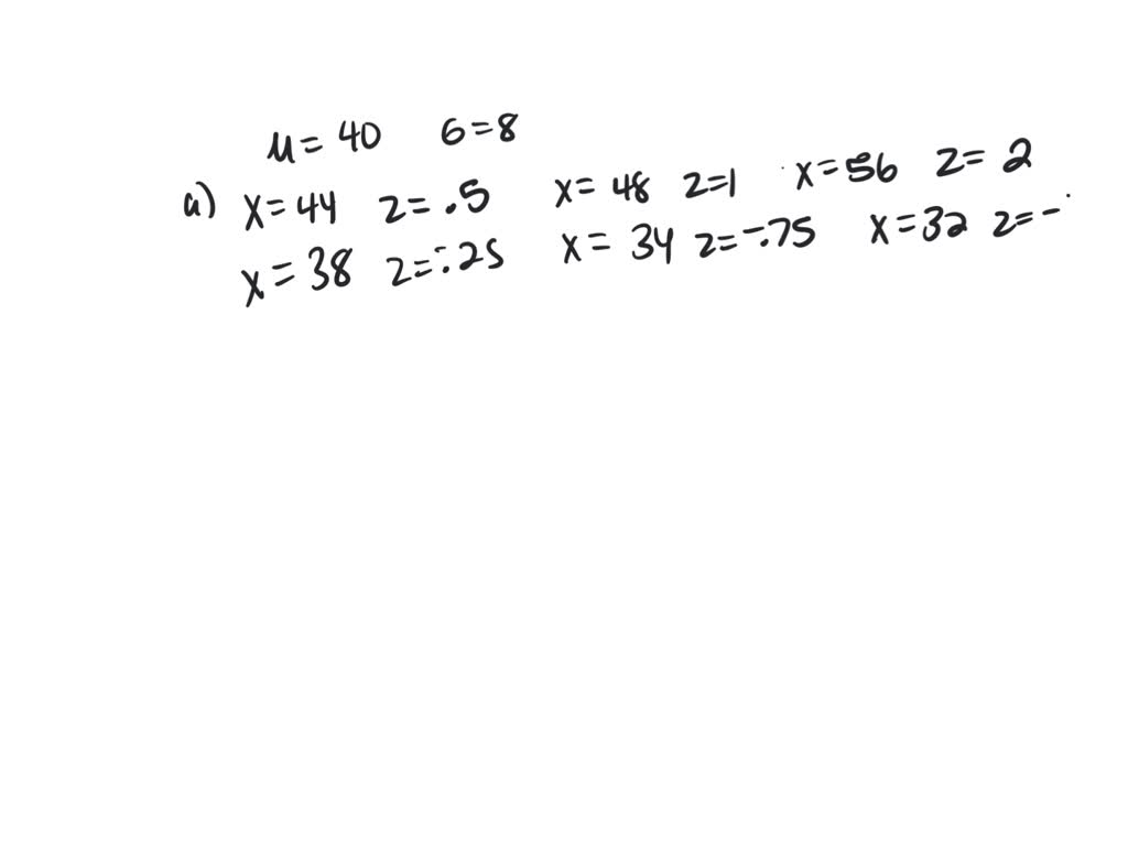 SOLVED For A Population With M 50 And S 8 Find The Z score For
