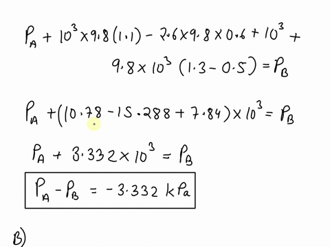 problem-3-two-pipes-are-connected-by-a-manometer-as-shown-in-the-figure-determine-the-pressure-difference-p4-r-between-the-pipes-05m-water-06m-13-m-gage-fluid-sg26-water-answer-pa-pb-332-kpa-23104
