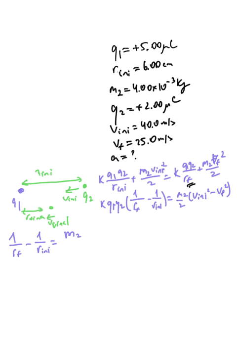 a-point-charge-q1-500-micro-coulomb-is-held-fixed-in-space-from-a-horizontal-distance-of-600-cm-a-small-sphere-with-mass-400-x-10-3-kg-and-charge-q2-200-micro-coulomb-is-fired-toward-the-fix-50714
