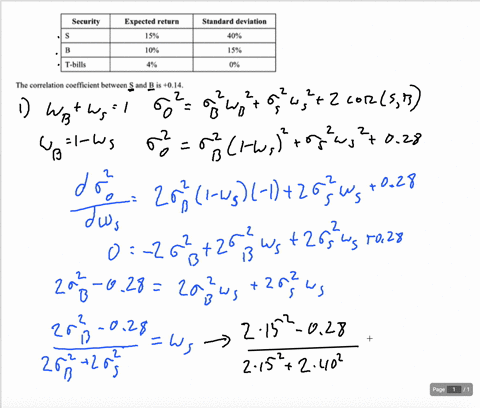 universe-of-securities-includes-risky-stock-s-bond-fund-b-and-t-bills_-the-data-are-security-expected-return-standard-deviation-15-400-10-150-t-bills-4-the-correlation-coefficient-between-an-16648