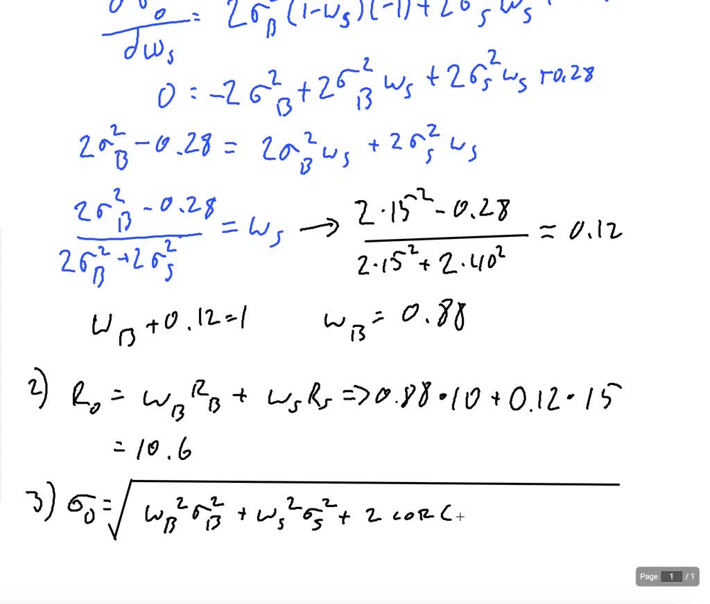 The Universe Of Available Securities Includes Two Risky Stock Funds, A ...