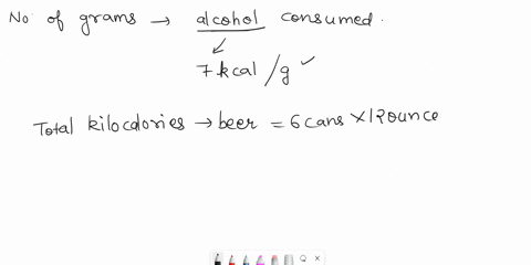 6franka-22-year-old-college-studentconsumed-six-12-ounce-cans-of-regular-beer-his-total-kilocalorie-intake-was-approximately-610-kcaloriesthe-beer-is-5-alcohol-how-many-grams-of-alcohol-did-64658