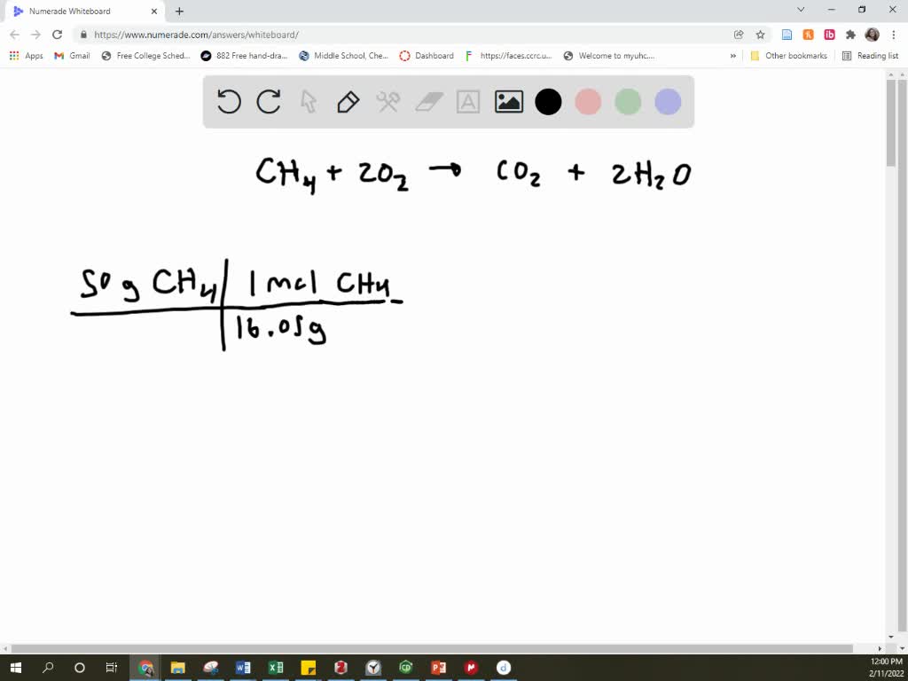 SOLVED: CH4 + 2O2 -> CO2 + 2H2O What mass of water can be obtained from ...