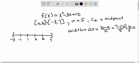 3-calculate-the-riemann-sum-sn-for-the-function-fx-x-2-3x-10-on-the-interval-3-7-partition-3-7-into-five-subintervals-of-equal-length-and-for-each-subinterval-xk-1-xk-let-ck-be-the-midpoint-67544