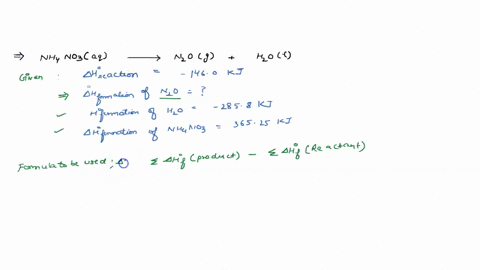 a-scientist-measures-the-standard-enthalpy-change-for-the-following-reaction-to-be-1460-kj-nh4no3aq-n2og-2-h2ol-based-on-this-value-and-the-standard-enthalpies-of-formation-for-the-other-sub-44522