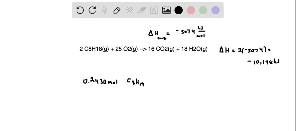 Solved The Reaction For The Combustion Of Octane C8h18 Is Shown Below 2 C8h18g 25 O2g 0717