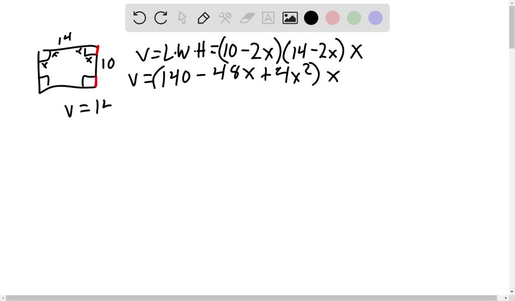 SOLVED 'Apiece of cardboard measuring 14 inches by 10 inches is formed into an opentop box by