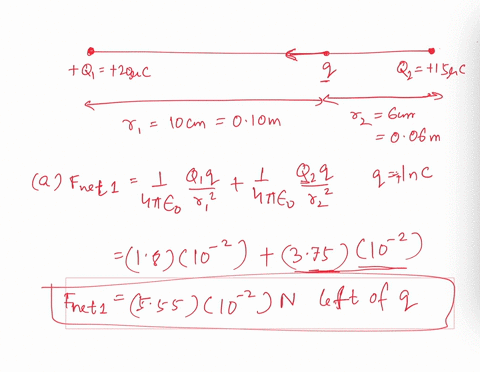 two-charges-q1-20ouc-and-q215uc-are-fixed-in-place-3-distance-of-16-cm-from-each-other-as-shown-below-another-chargeq-10-nc-is-placed-between-the-two-charges-10-cm-to-the-right-of-q1-q-is-60-33505