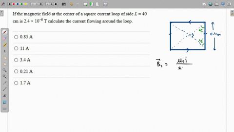 19 a square loop of wire 30 cm long on each side carries...