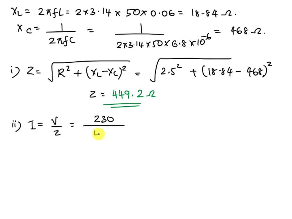 SOLVED: 'X.A 230 V, 50 Hz .€ . supply is "pplied t0 a coil 0f 0.06 H ...
