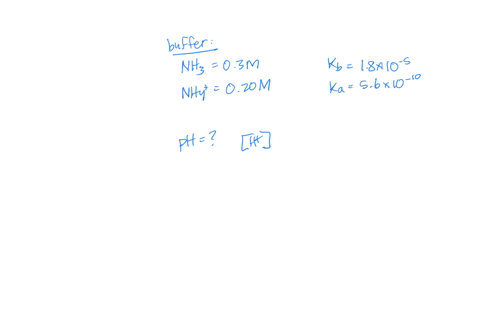 a-buffer-solution-is-prepared-in-which-the-concentration-of-nh3-is-03m-and-concentration-of-nh4-is-020m-if-the-equilibrium-constant-kb-for-nh3-18-10-5-what-the-ph-of-this-solutionlog27-a-908-75054