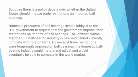 suppose-there-is-a-policy-debate-over-whether-the-united-states-should-impose-trade-restrictions-on-imported-ball-bearings________-domestic-producers-of-ball-bearings-send-a-lobbyist-to-the-91652