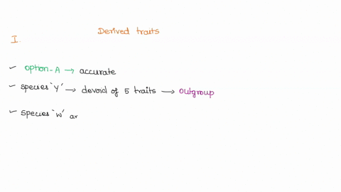 data-regarding-the-presence-shown-in-the-table-below-or-absence-of-five-derived-traits-in-sevcral-different-species-are-til-species-which-of-the-following-cladograms-provides-the-simplest-an-77534