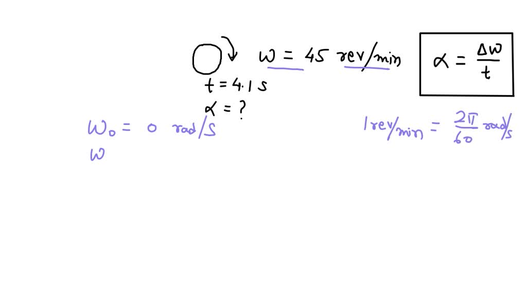 SOLVED: A flywheel is turned on and attains an angular speed of 45