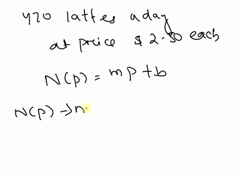 a-coffee-shop-currently-sells-470-lattes-a-day-at-250-each-they-recently-tried-raising-the-by-price-by-025-a-latte-and-found-that-they-sold-30-less-lattes-a-day-a-assume-that-the-number-of-lattes-they
