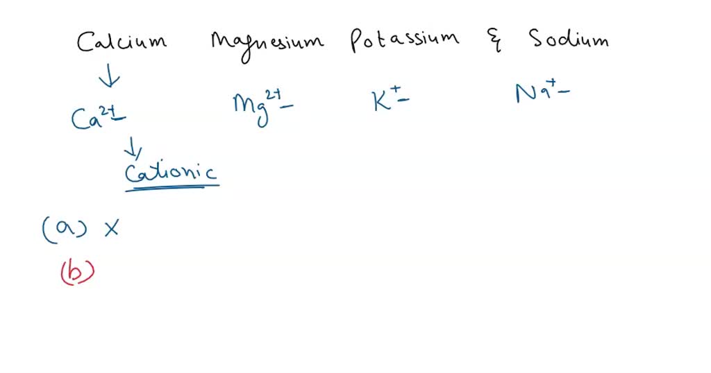 SOLVED The essential ions calcium , magnesium; potassium and sodium are all anions b