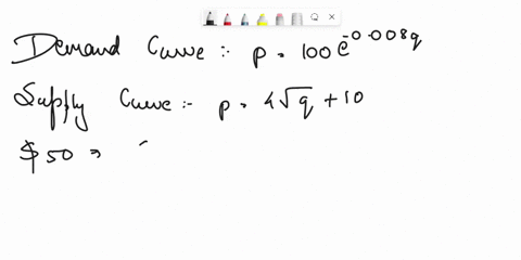 8-for-a-product-the-demand-curve-is-p-1ooe-00084-and-the-supply-curve-is-p-4vq-10-for-0-9-500-where-q-is-quantity-and-p-is-price-in-dollars-per-unit-a-at-a-price-of-50-what-quantity-are-cons-14318