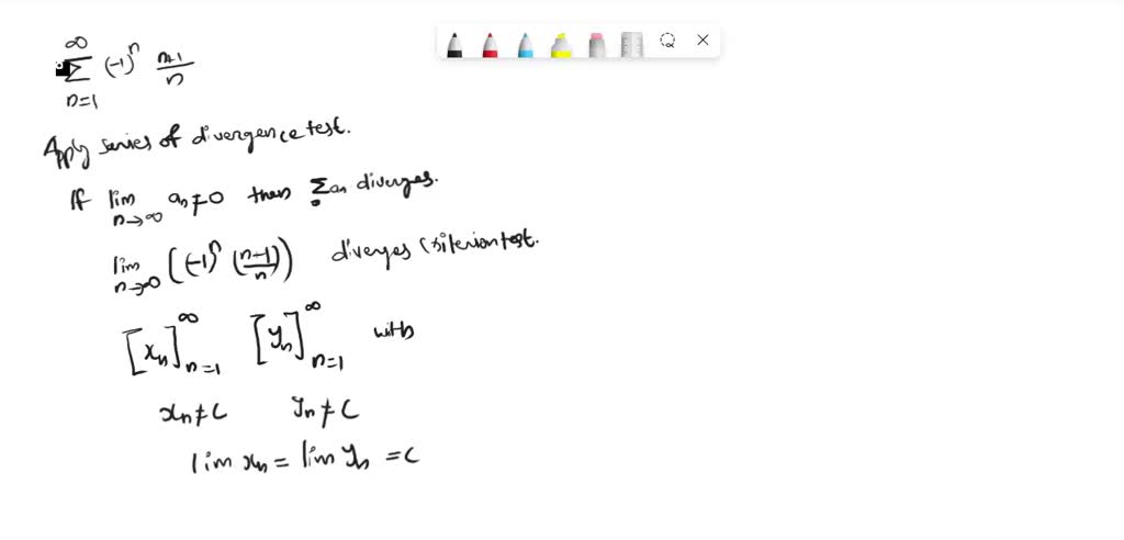 SOLVED: point) (a) Carefully determine the convergence of the series ...