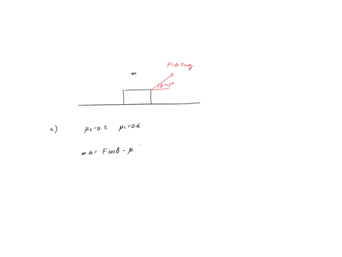 the-figure-shows-an-initially-stationary-block-of-mass-m-on-a-floor-a-force-of-magnitude-0500mg-is-then-applied-at-upward-angle-150o-what-is-the-magnitude-of-the-acceleration-of-the-block-ac-70293