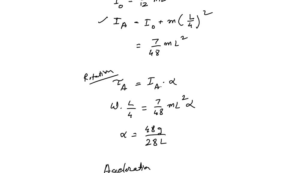 SOLVED: The uniform, slender rod has a mass m and length L. If it is ...