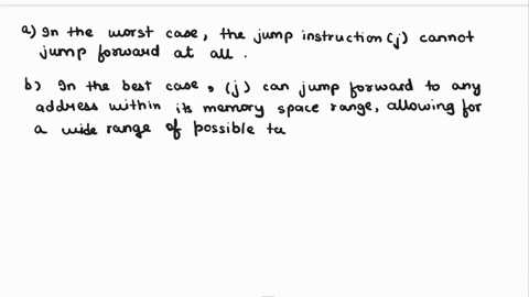 the-following-questions-examine-the-limitations-of-the-jump-instruction-j-give-your-answer-in-number-of-instructions-relative-to-the-jump-instructiona-in-the-worst-case-how-far-can-the-jump-62468