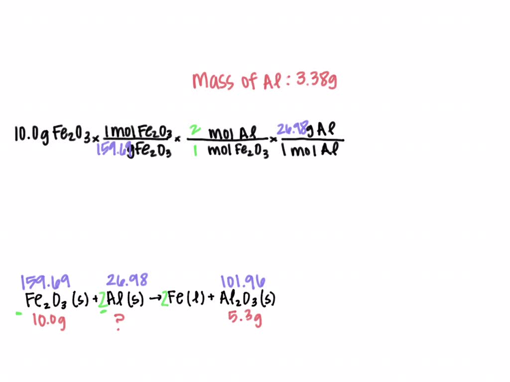 SOLVED The thermite reaction occurs when iron(III) oxide reacts with