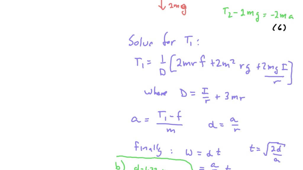 SOLVED The diagram shows a system of two masses and a flywheel