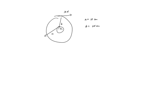 in-the-figure-below-three-forces-acting-on-a-wheel-as-shown-find-the-net-torque-magnitude-and-direction-about-the-axle-thought-otaking-100-cm-and-b-250cm-120-n-m-the-masses-shown-in-the-figu-06248