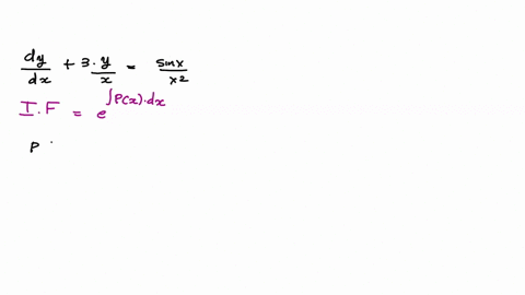 use-integrating-factor-method-to-solve-the-following-initial-value-problem-xdydx-3ysinxx2-x0-ypi2-1-please-show-work-32928