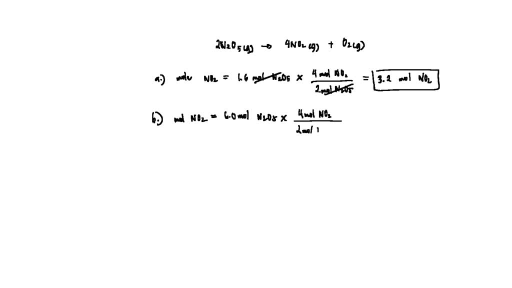 SOLVED: For the reaction shown, calculate how many moles of NO2 form ...