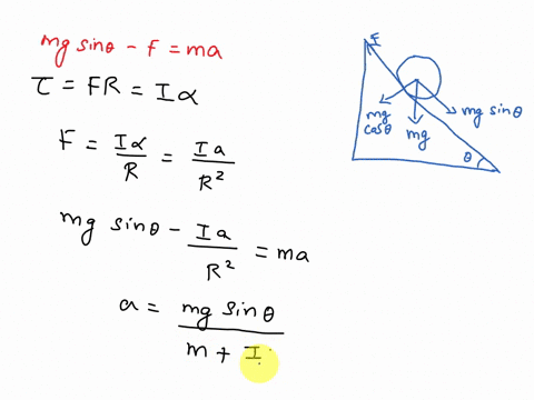 11 a solid disk rolls from rest down an inclined plane a hole is then ...