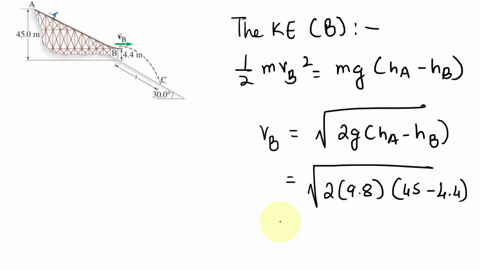 a-62-kg-skier-starts-from-rest-at-the-top-of-a-ski-jump-point-a-in-fig-41-and-travels-down-the-ramp-52949